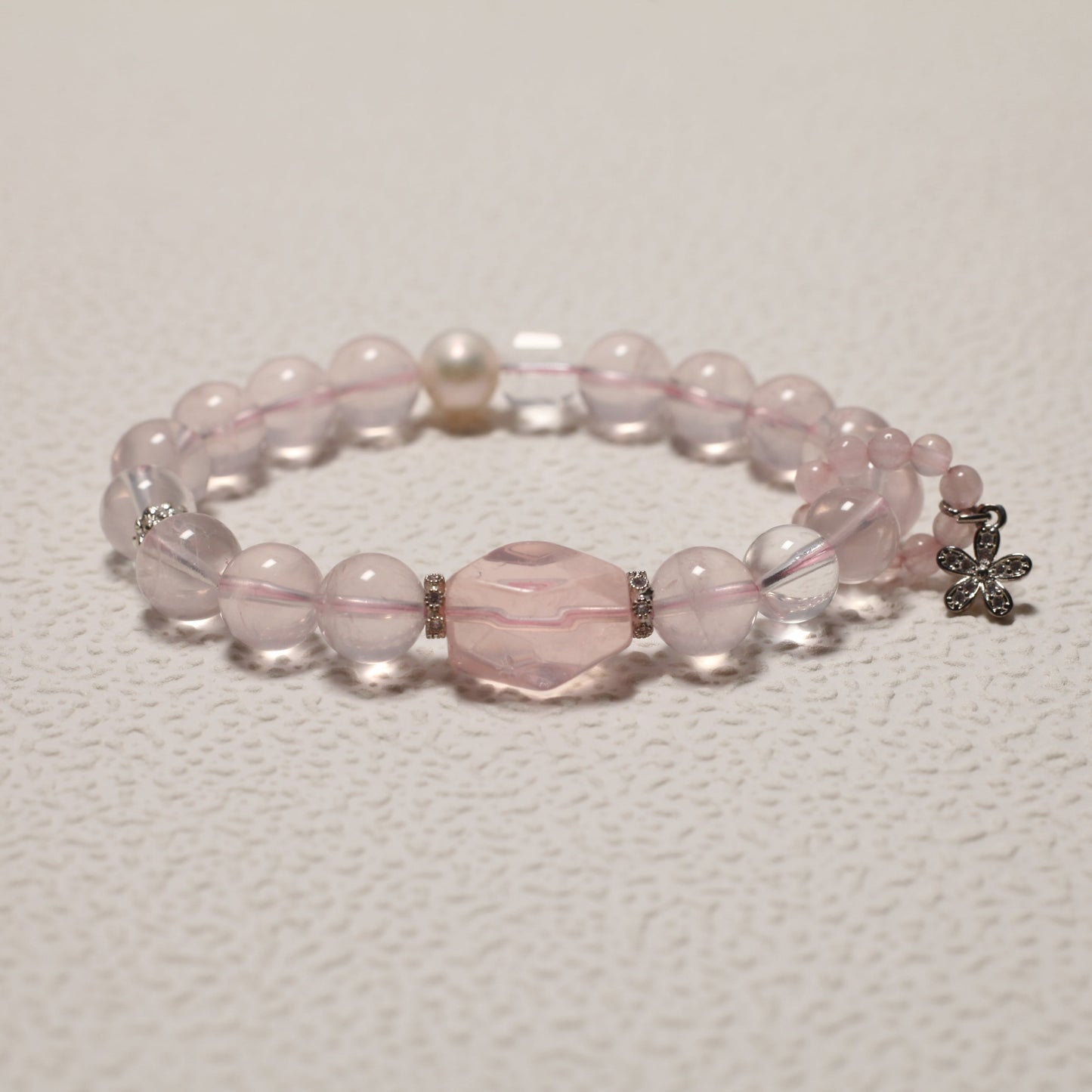 Rose Quartz Bead Mix Bracelet