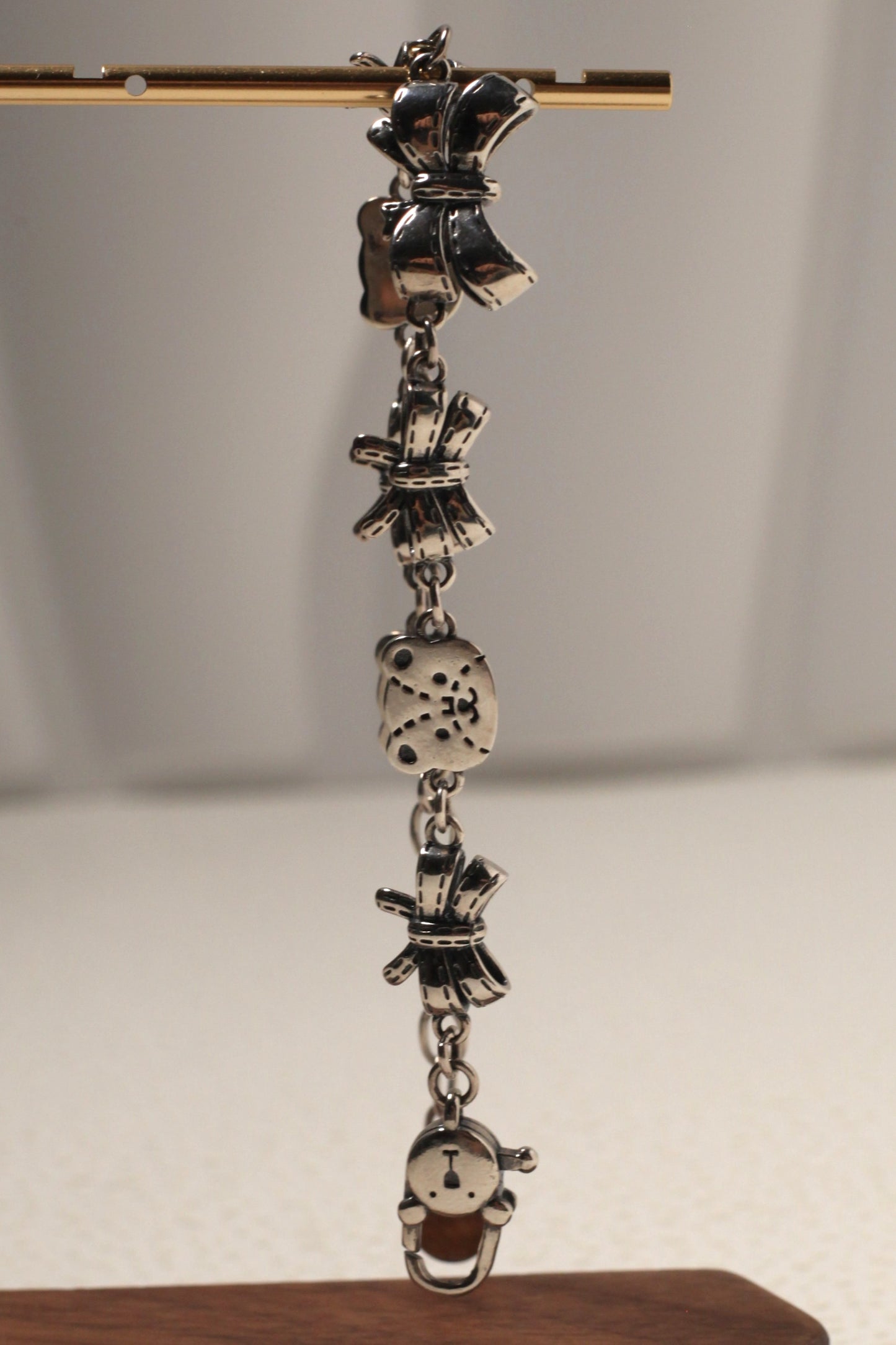 Sterling Silver Bowtie & Bear Bracelet