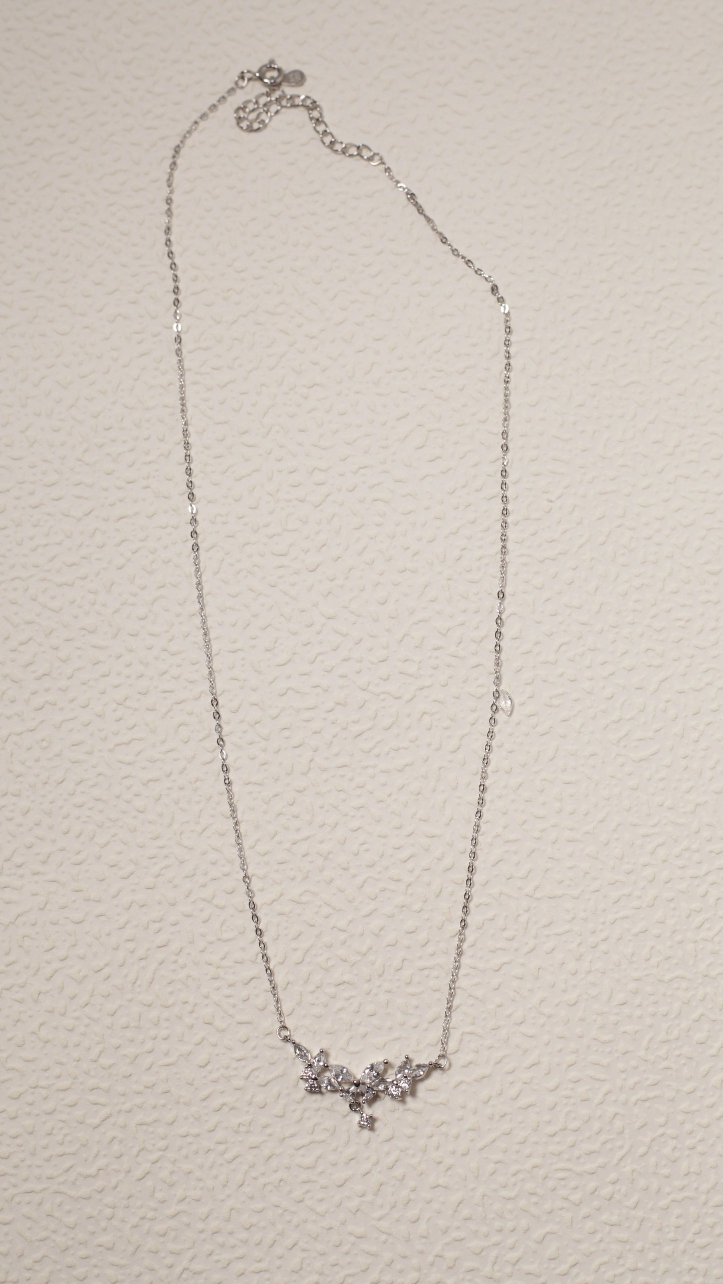 Fine Silver Butterfly CZ Necklace