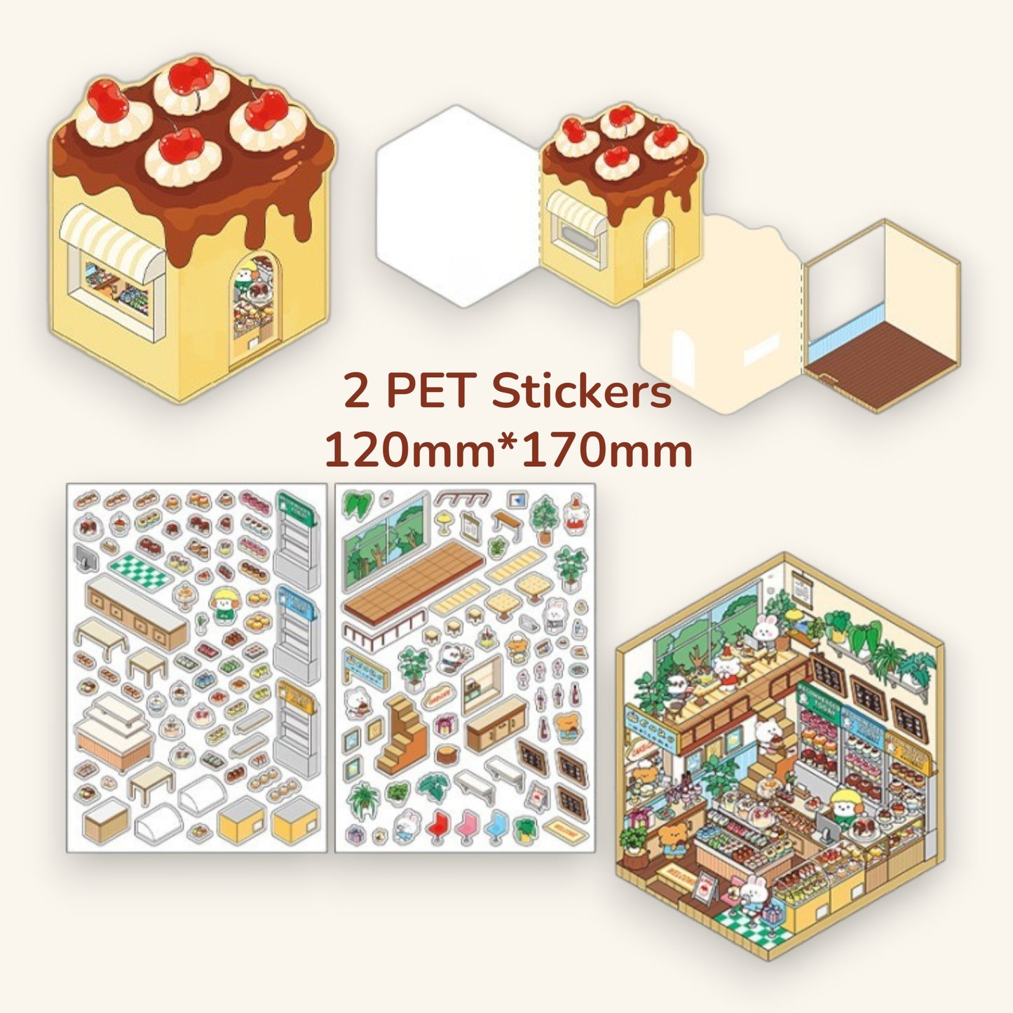 Happy Dessert Store DIY 3D Scene Sticker
