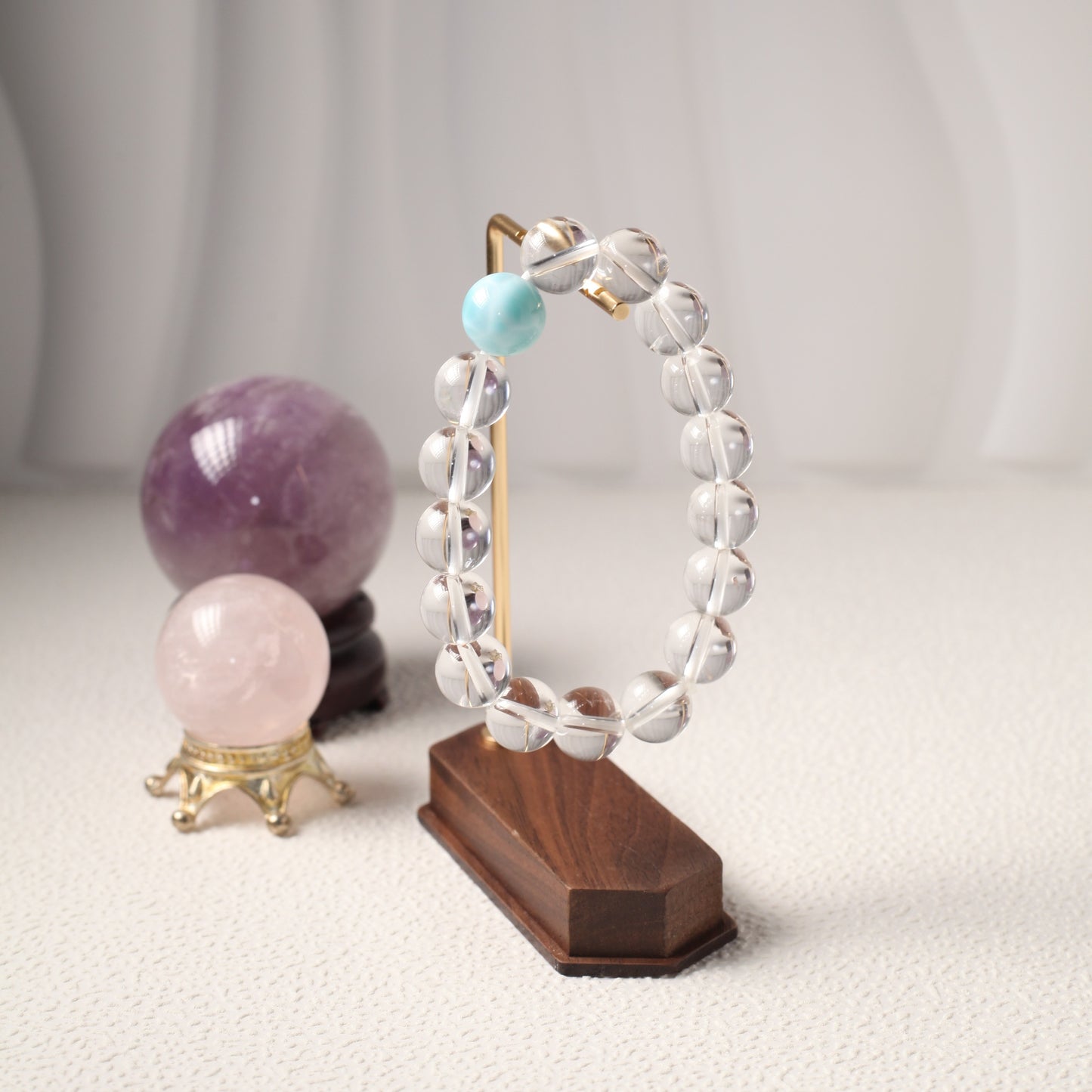 Larimar & Clear Quartz Bracelet