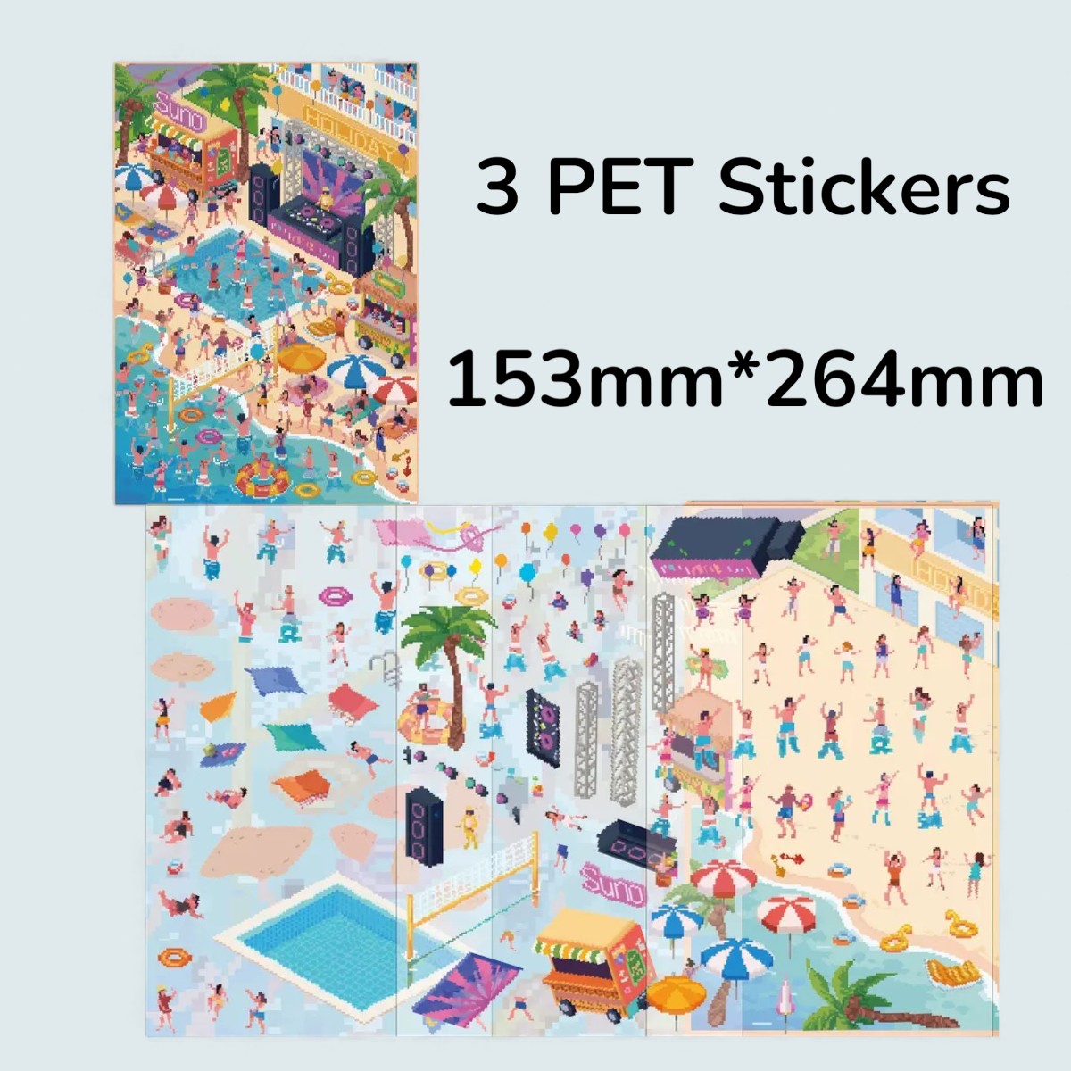 Music Party at the Beach DIY 3D Scene Sticker