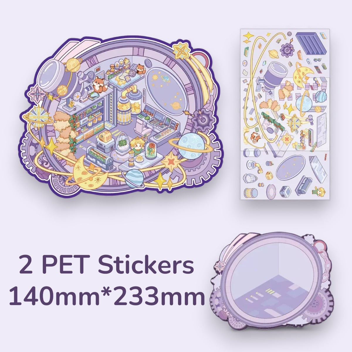 Purple Space Station DIY 3D Scene Sticker