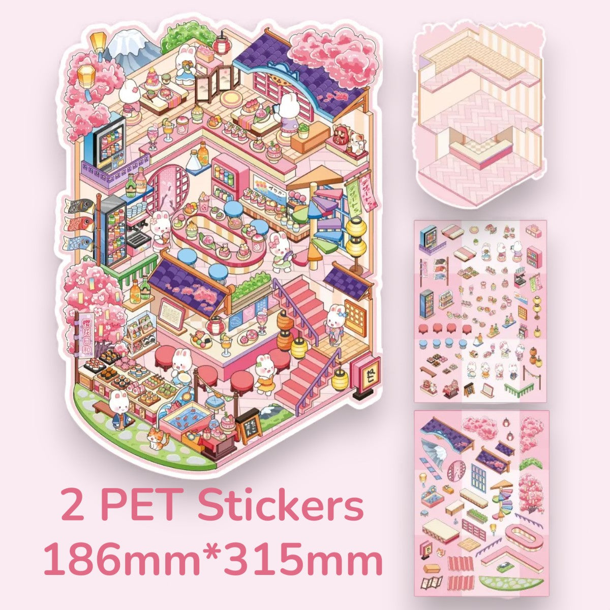 Sakura Cottage DIY 3D Scene Sticker
