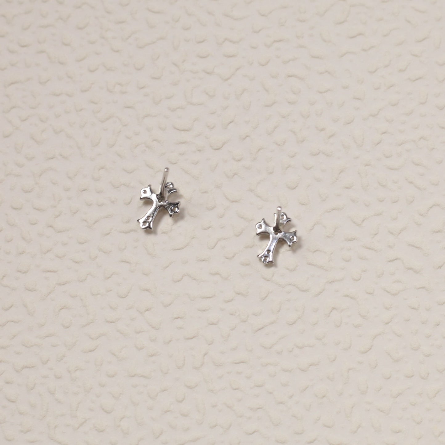 Sterling Silver Cross Shape Stud Earrings