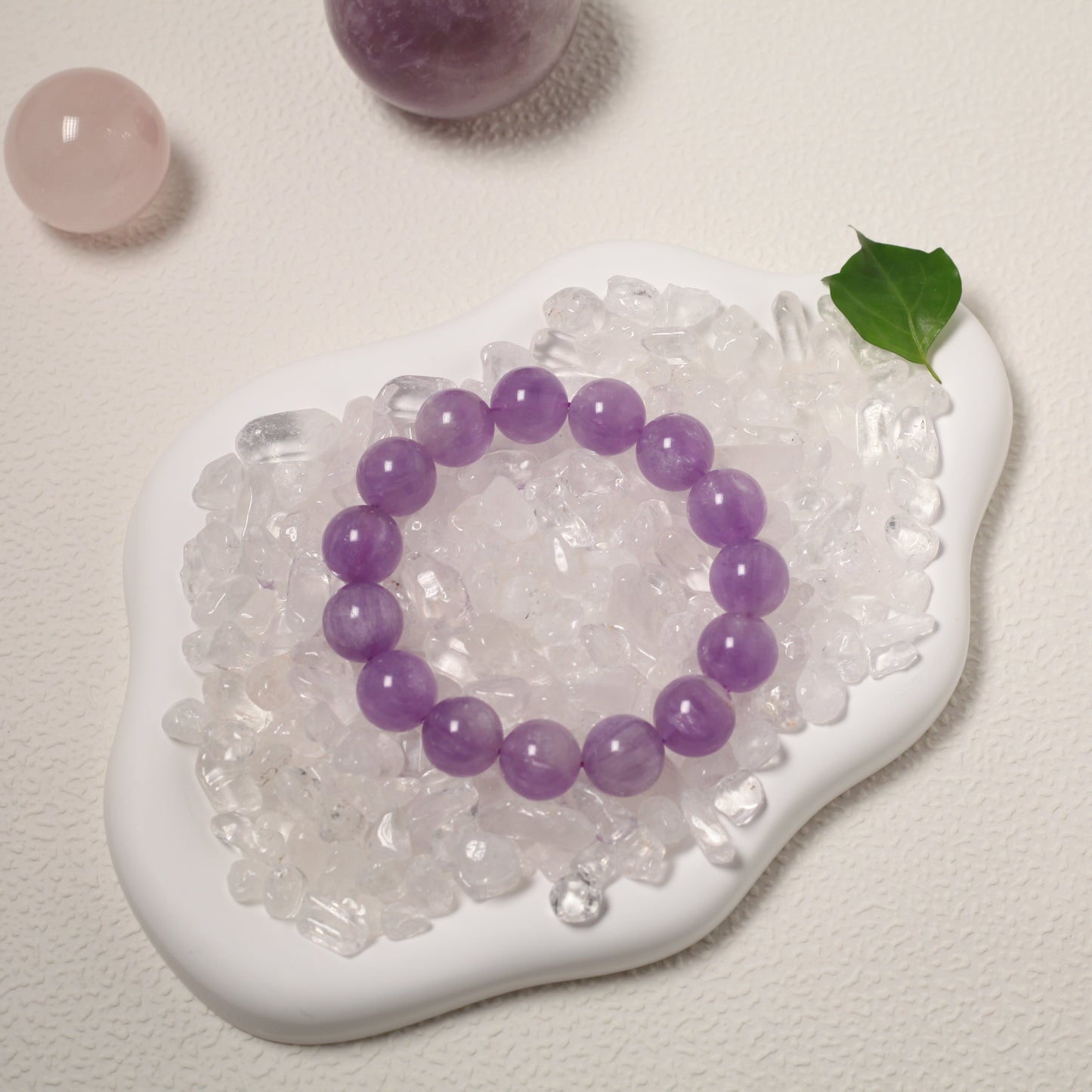 Natural Threaded Lavender Quartz Bracelet