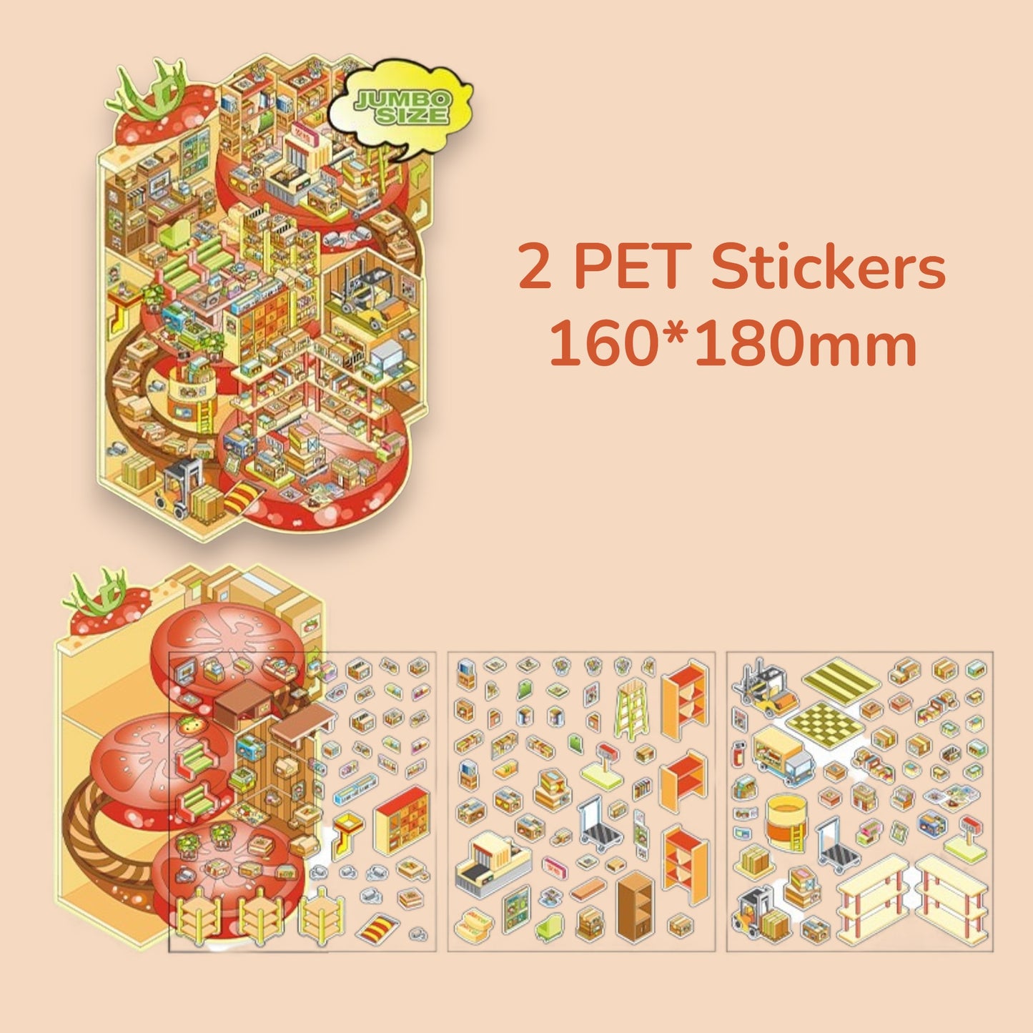 Tomato Courier DIY 3D Scene Sticker