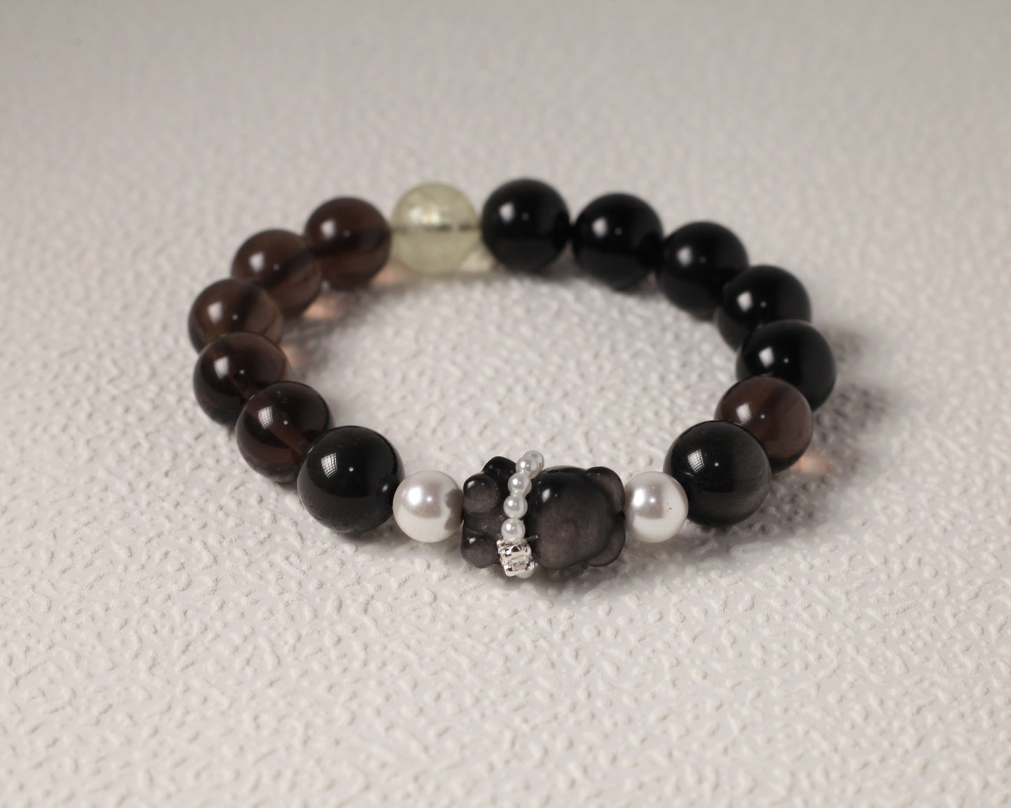 Obsidian Bear Bracelet