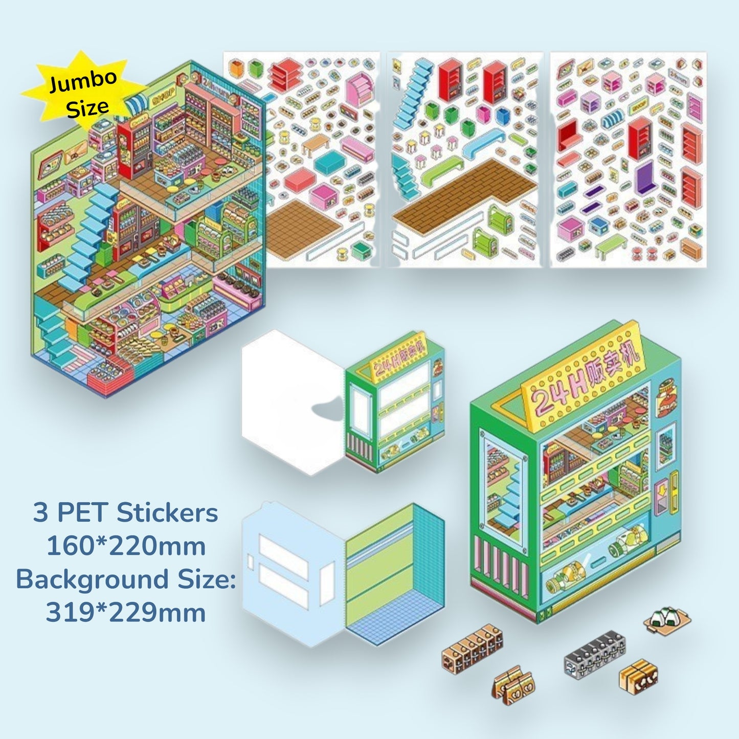 24-Hour Convenience Store DIY 3D Scene Sticker