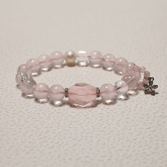 Rose Quartz Bead Mix Bracelet