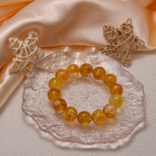 Yellow Gum Flower Quartz Bracelet
