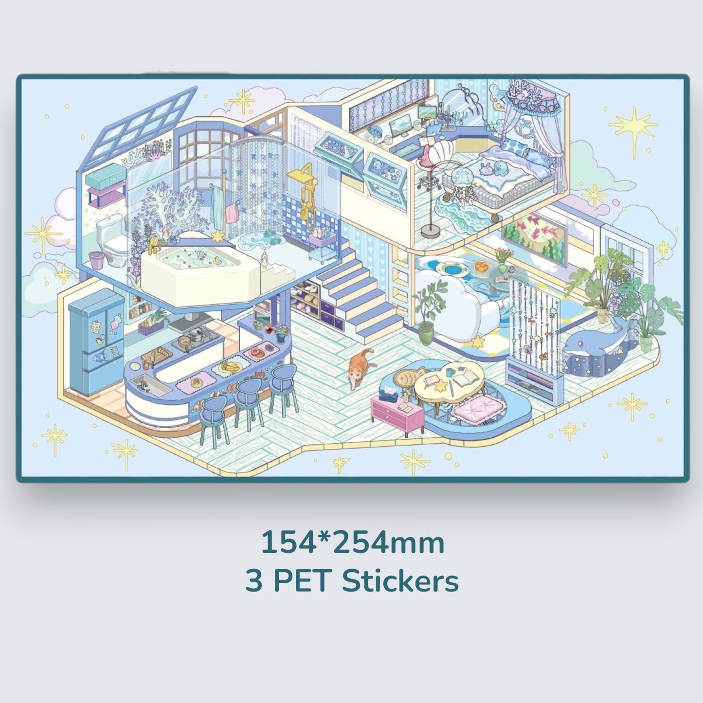 2-Storey House Scene Sticker - 4 Styles
