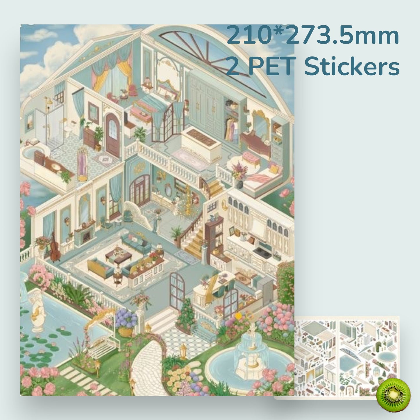 3-Storey Villa Scene Sticker - 4 Styles