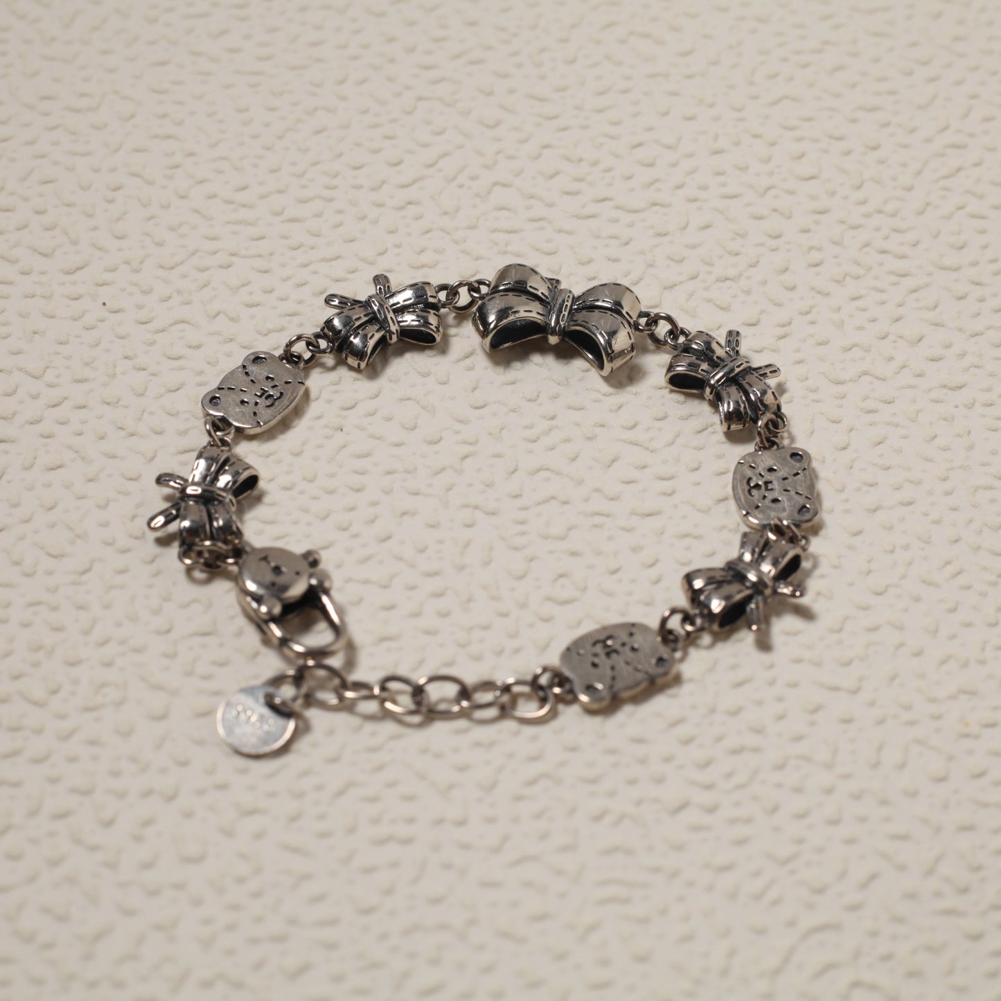 Sterling Silver Bowtie & Bear Bracelet