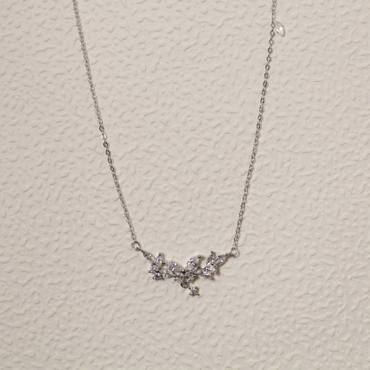 Fine Silver Butterfly CZ Necklace