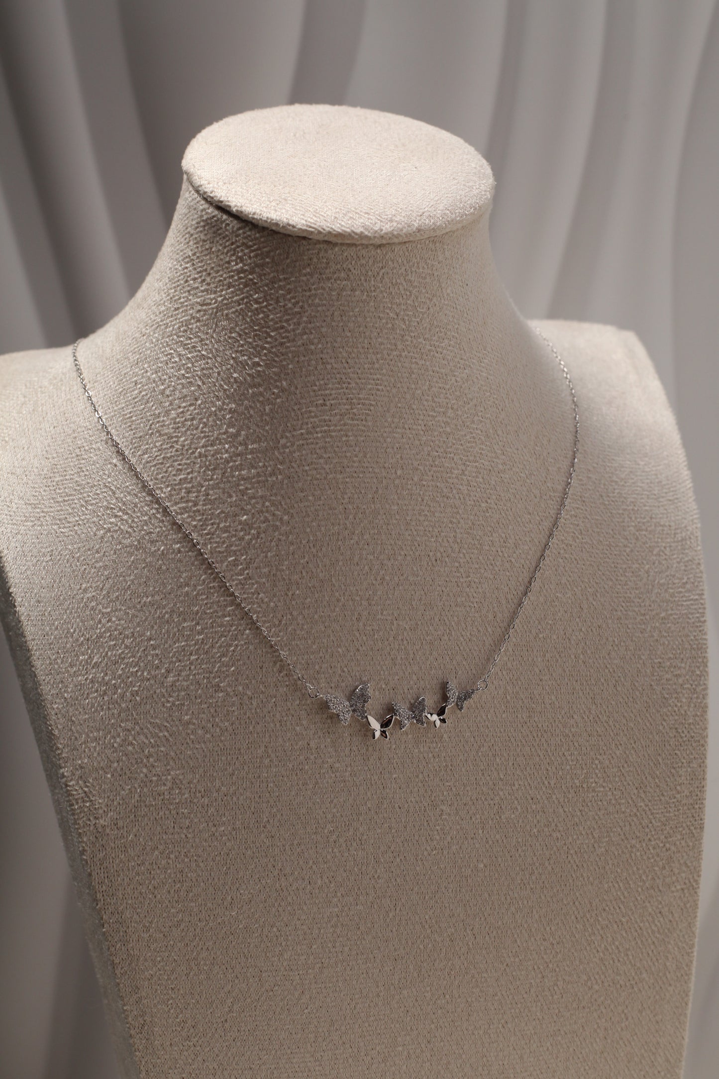 Fine Silver Butterfly CZ Necklace