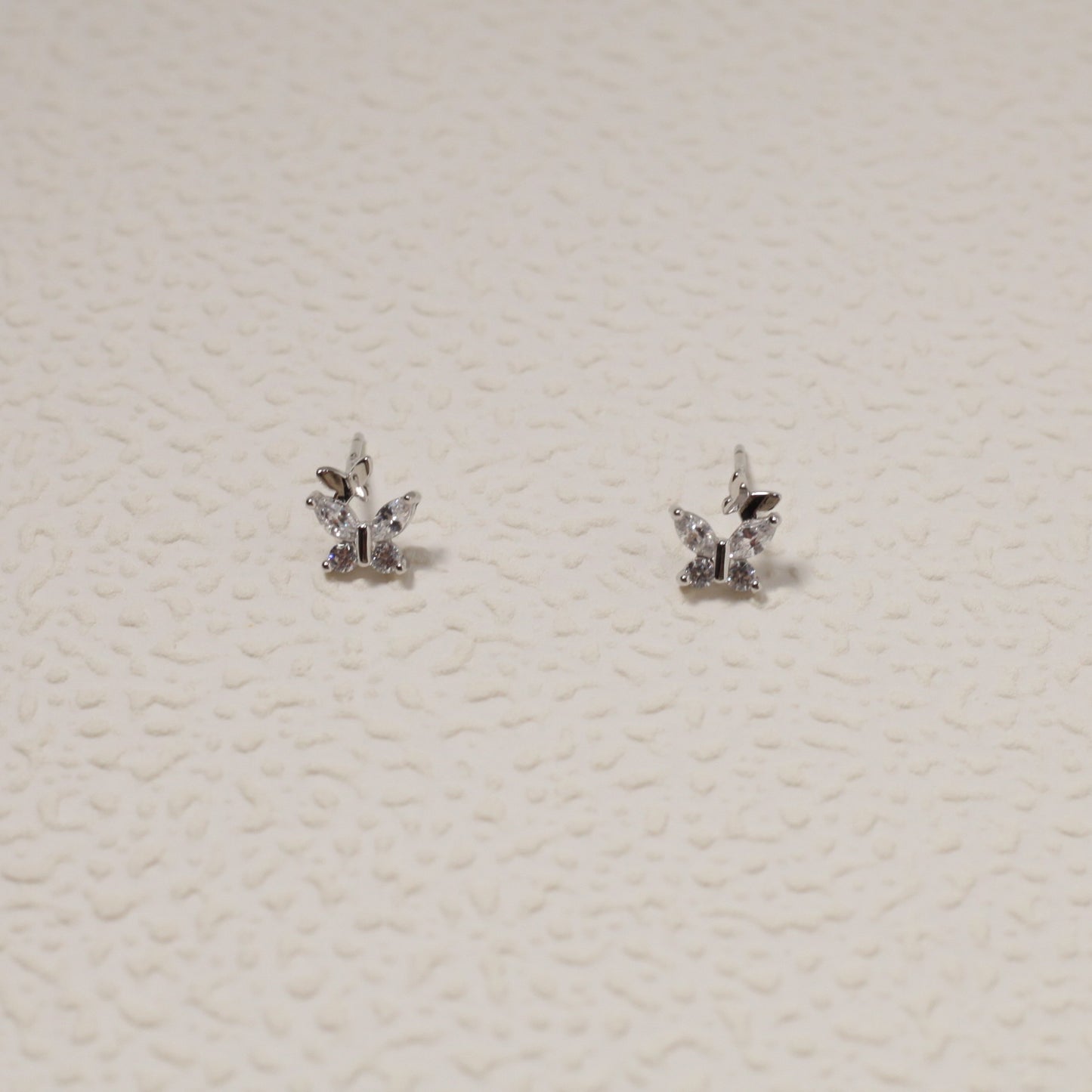 Fine Silver Butterfly Stud Earrings