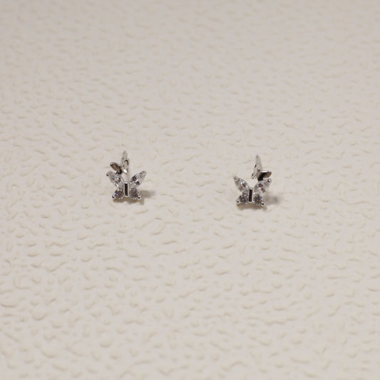 Fine Silver Butterfly Stud Earrings