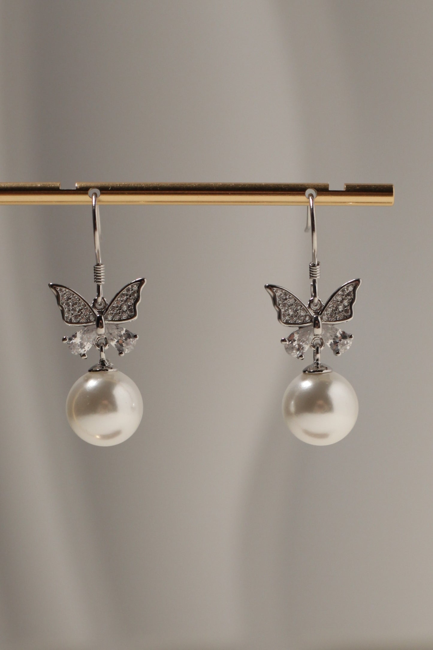 Sterling Silver Butterfly Fish Hook Earrings