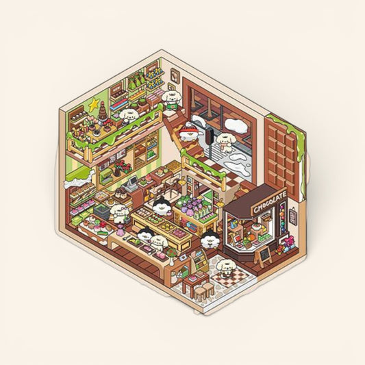 Chocolate Shop DIY 3D Scene Sticker