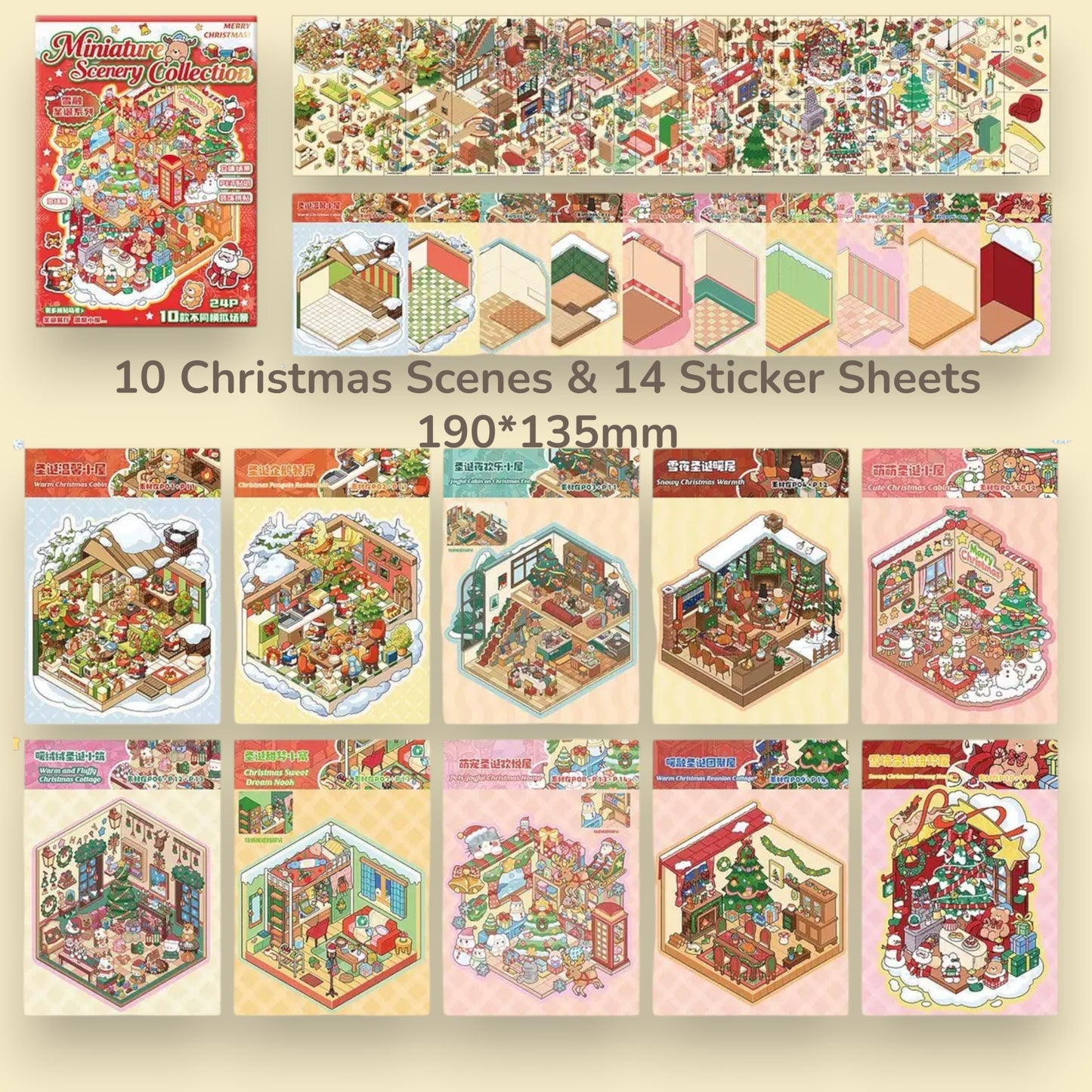 Scene Sticker Book Christmas Theme Small Size