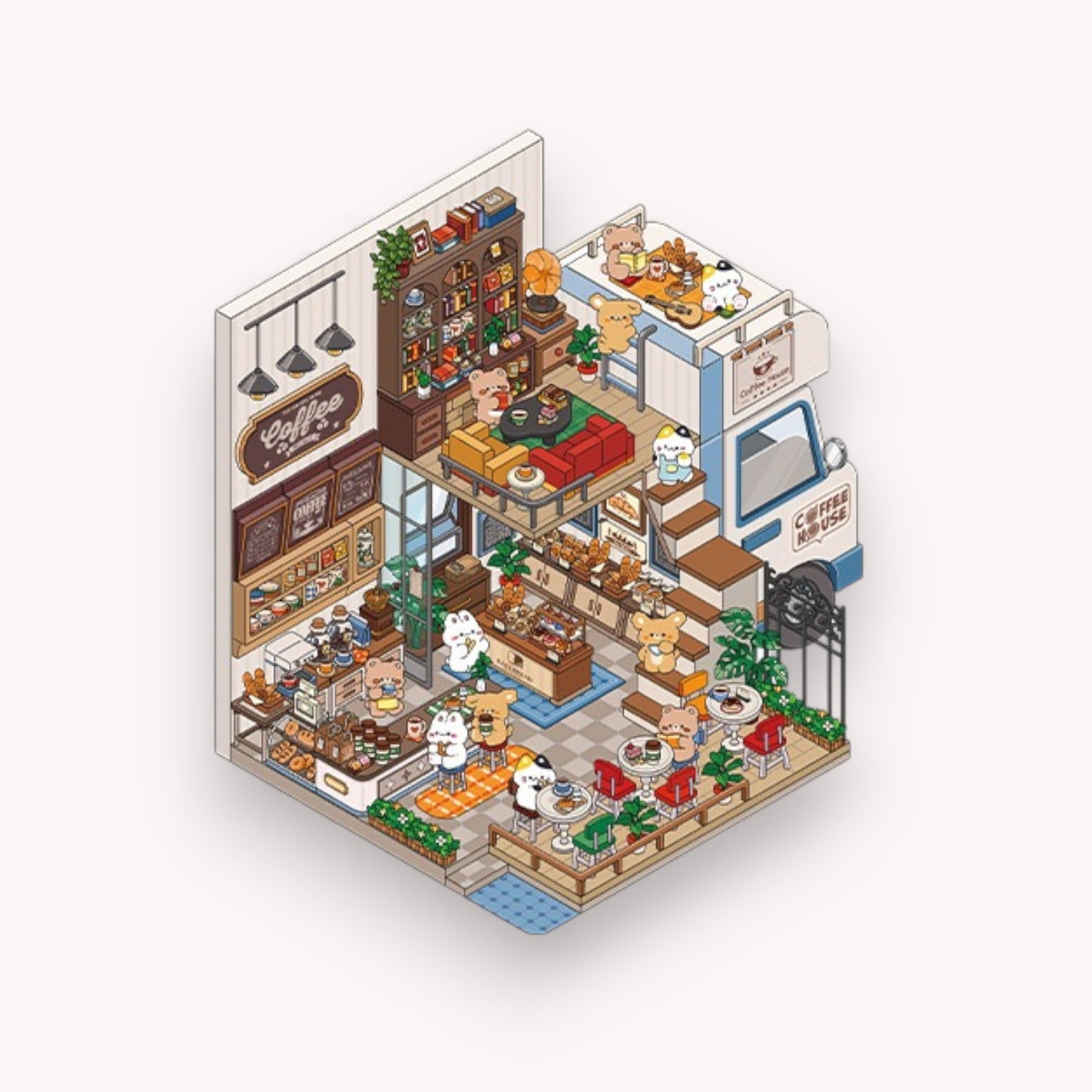 Coffee Vehicle DIY 3D Scene Sticker