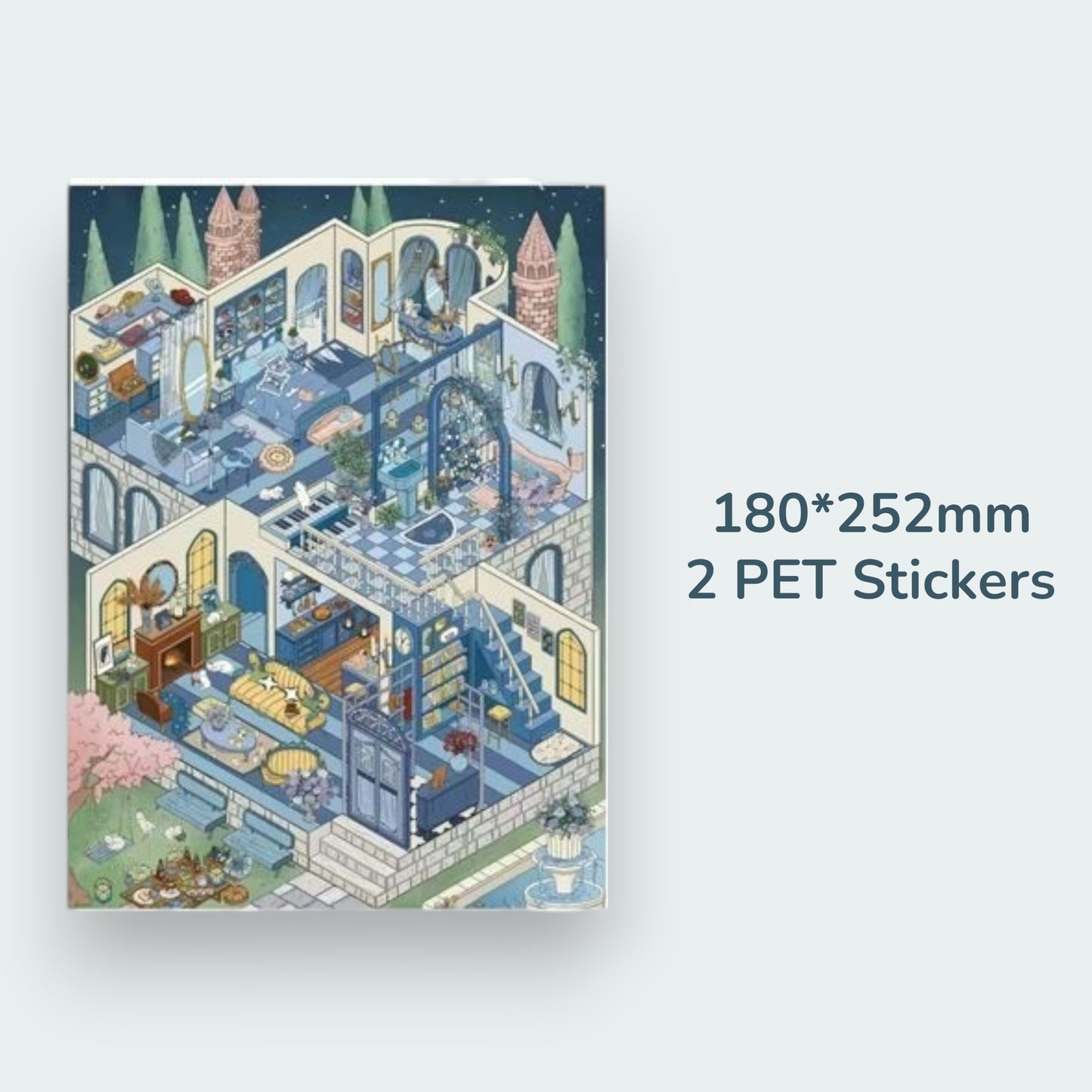 Dreamy House Scene Sticker - 4 Styles
