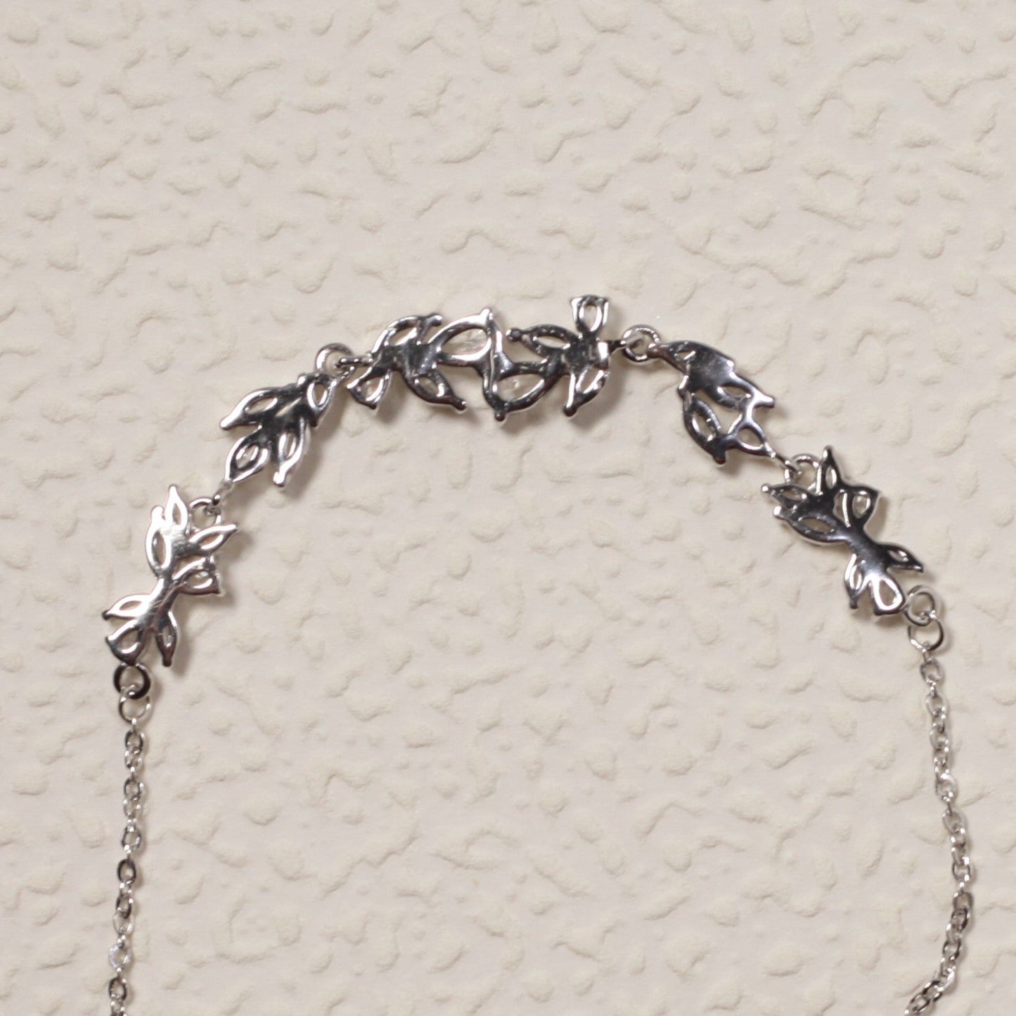 Fine Silver Flower CZ Bracelet