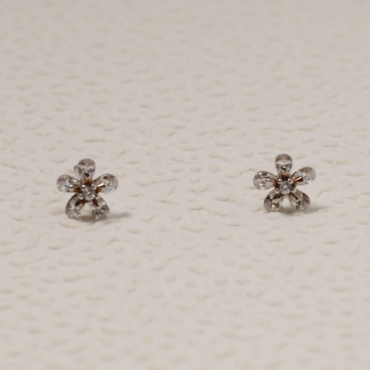 Sterling Silver Flower Stud Earrings
