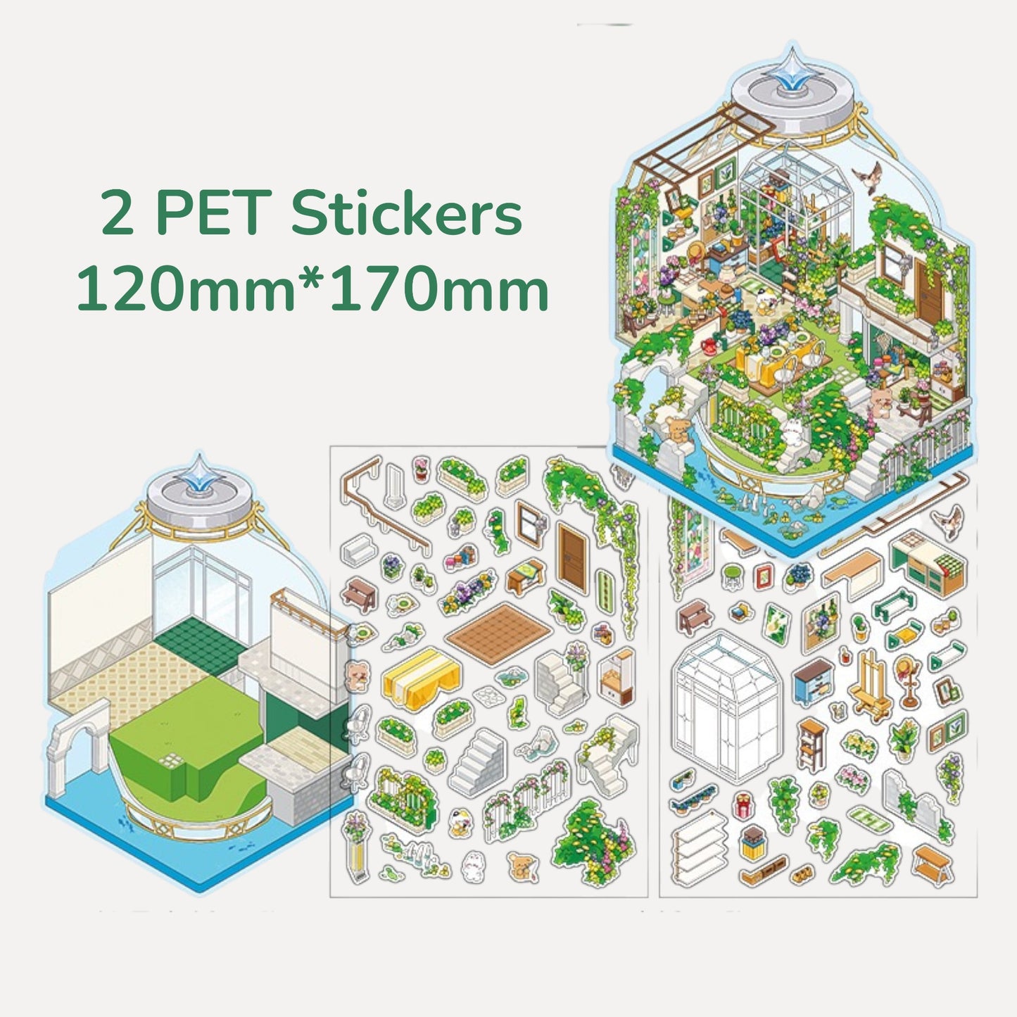 Restaurant & House DIY 3D Scene Sticker - 2 Scenes