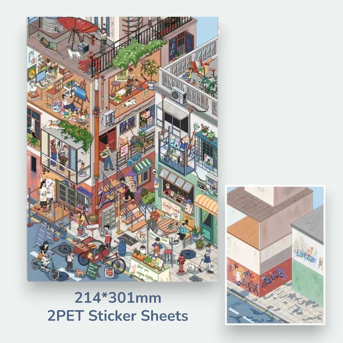 Street View Series Scene Sticker - 5 Styles