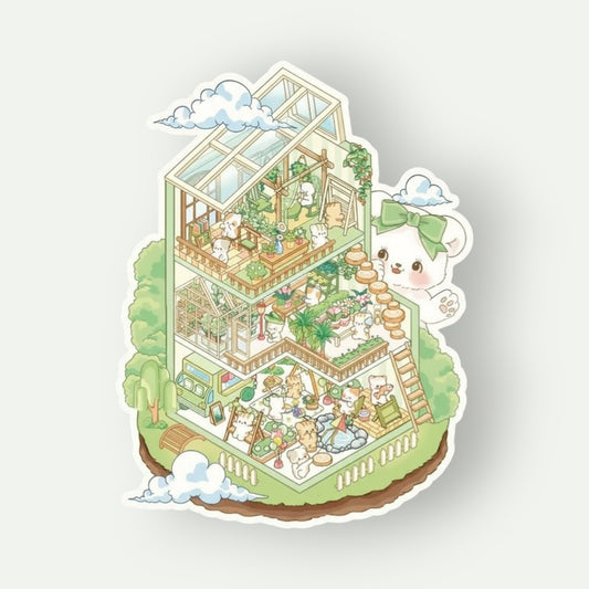 Green Cottage DIY 3D Scene Sticker