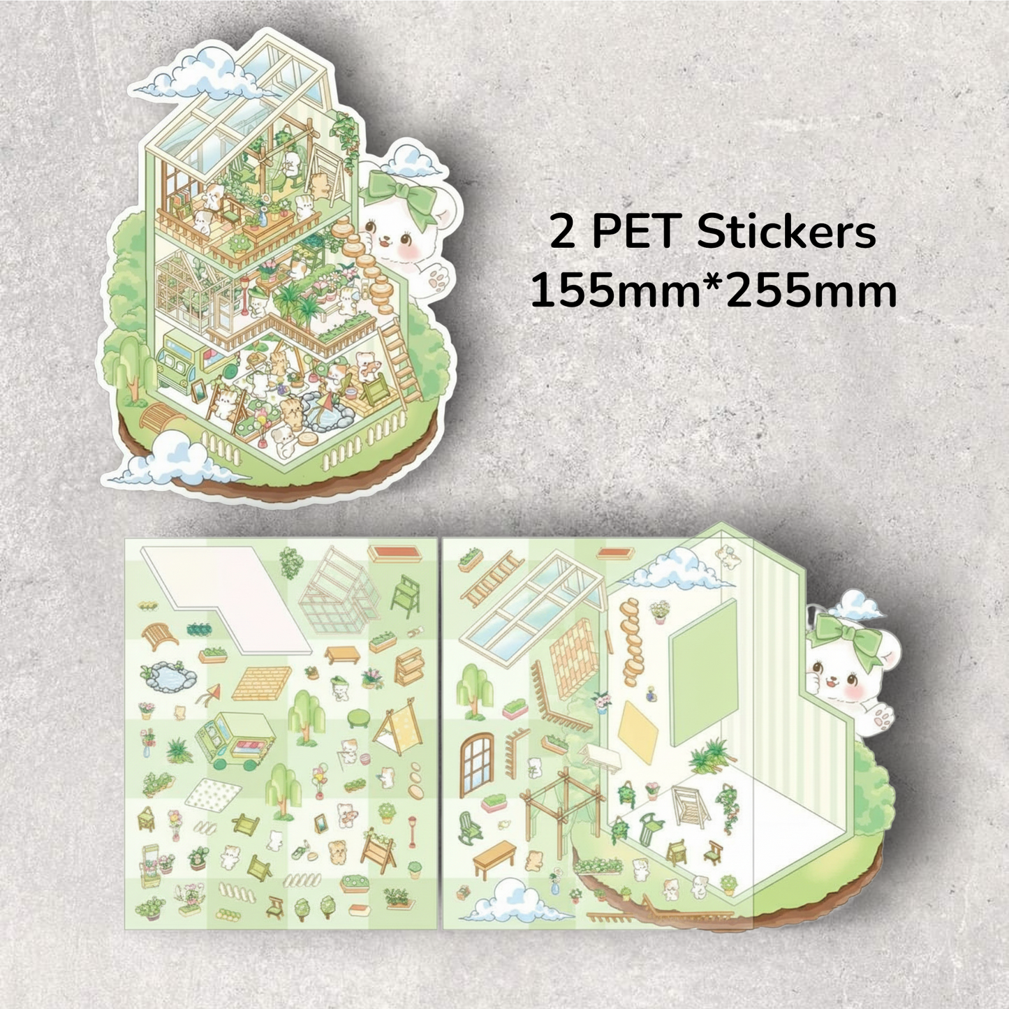 Green Cottage DIY 3D Scene Sticker
