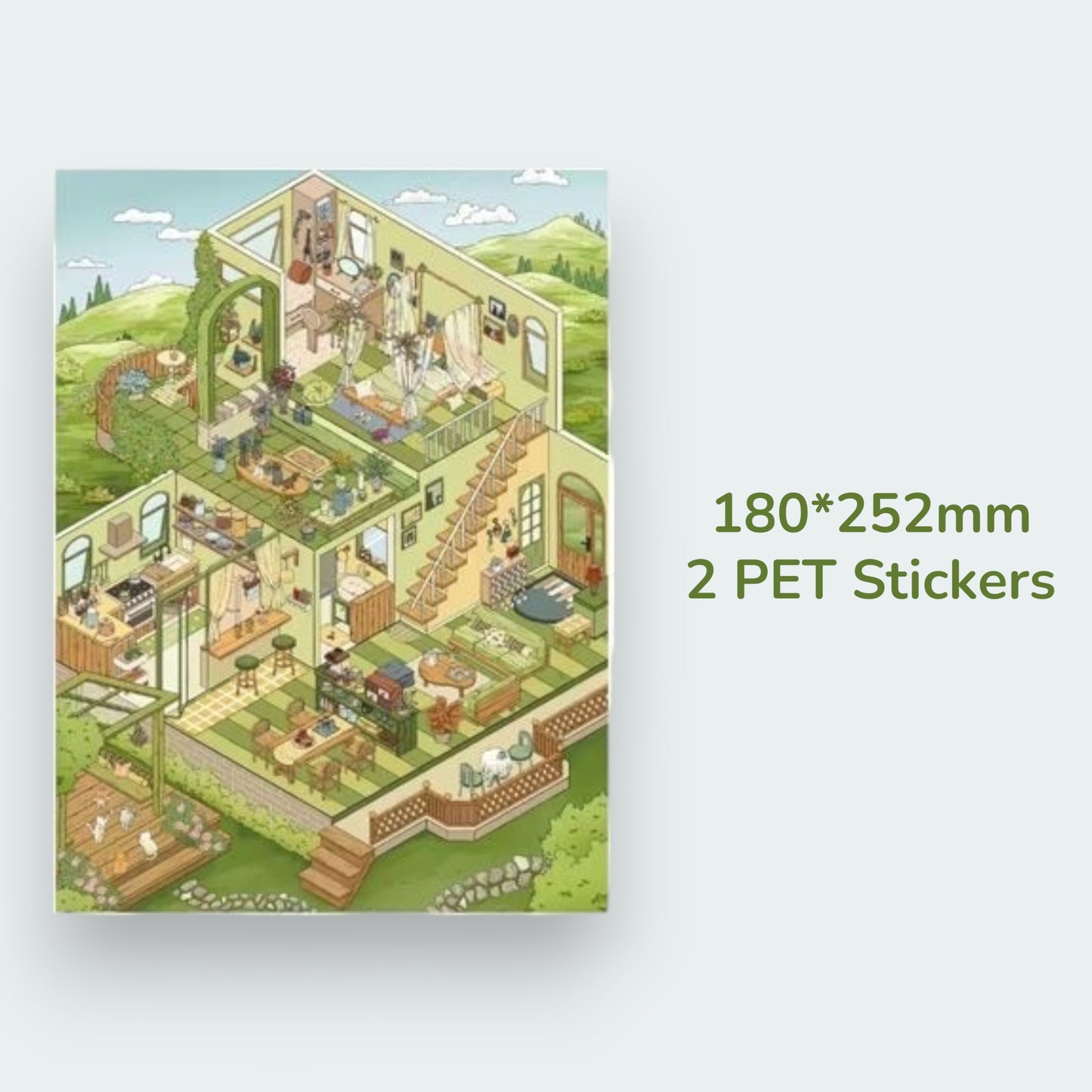 Dreamy House Scene Sticker - 4 Styles