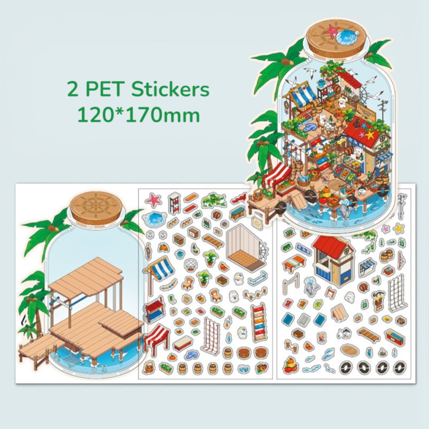 Grocery Stand at the Pier DIY 3D Scene Sticker