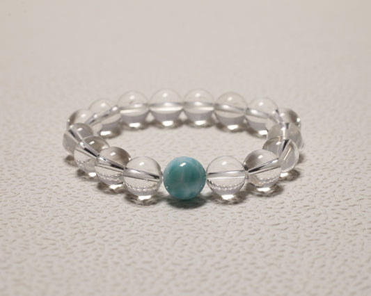 Larimar & Clear Quartz Bracelet