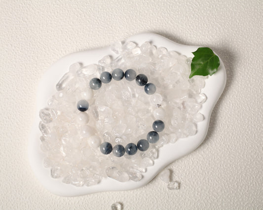 Blue Rabbit Hair & White Snow Phantom Bracelet