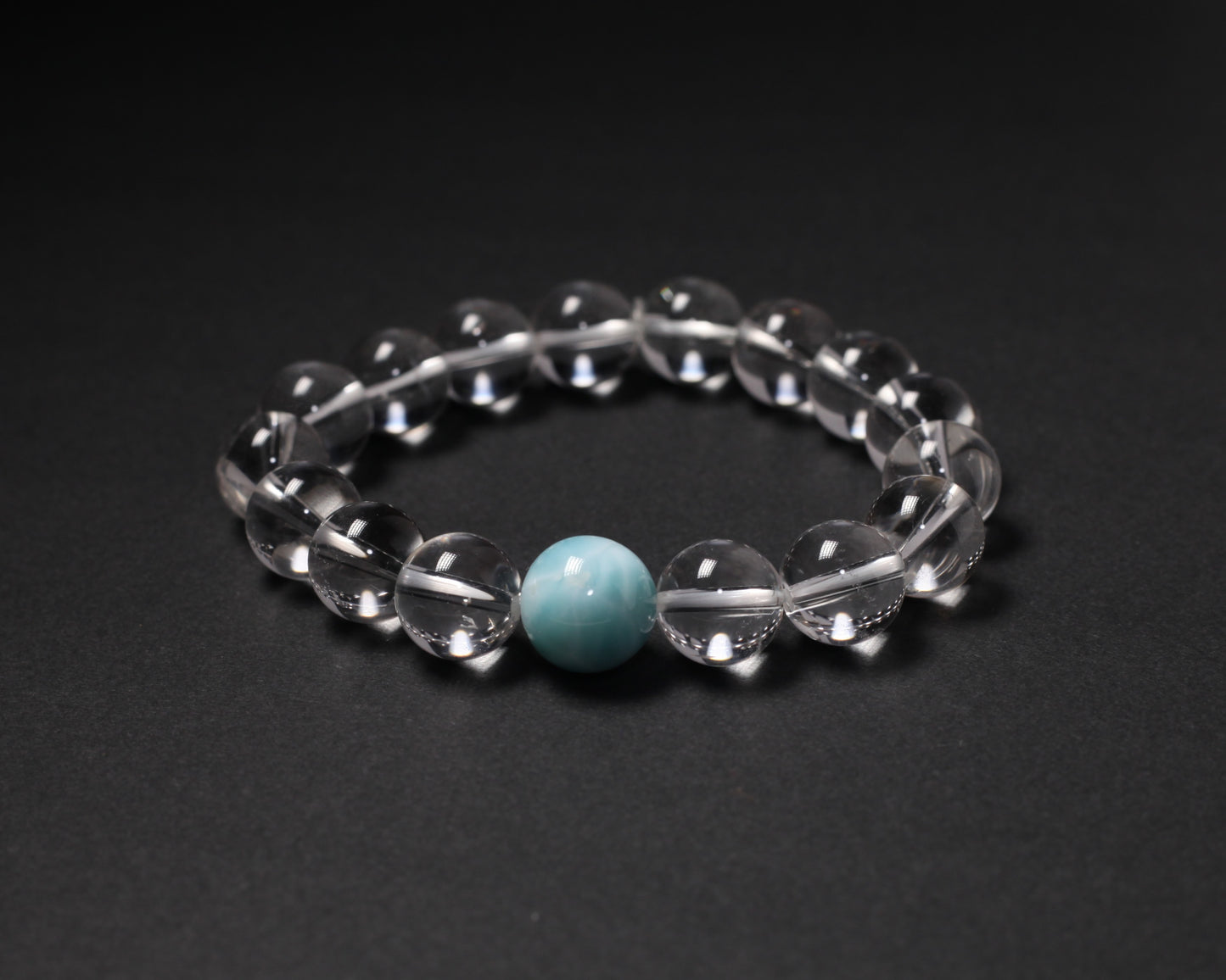 Larimar & Clear Quartz Bracelet