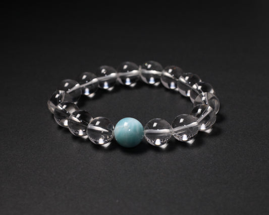 Larimar & Clear Quartz Bracelet