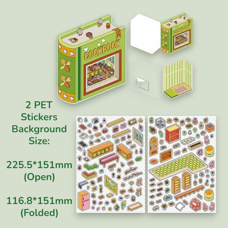 Kitchen Cookbook DIY 3D Scene Sticker