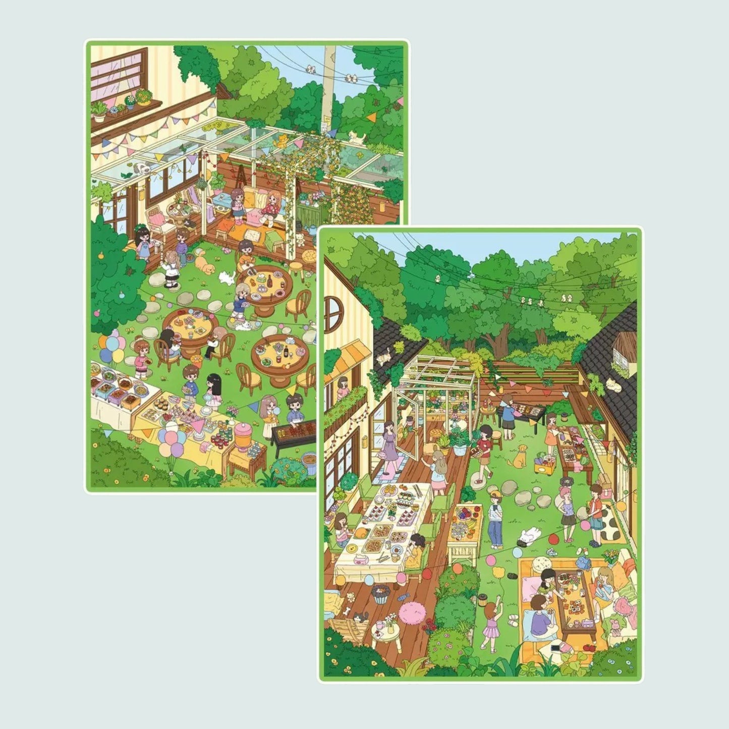 Lawn Party Scene Sticker - 2 Styles