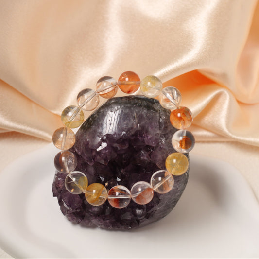 Mixed Color Flower Gum Quartz Bracelet
