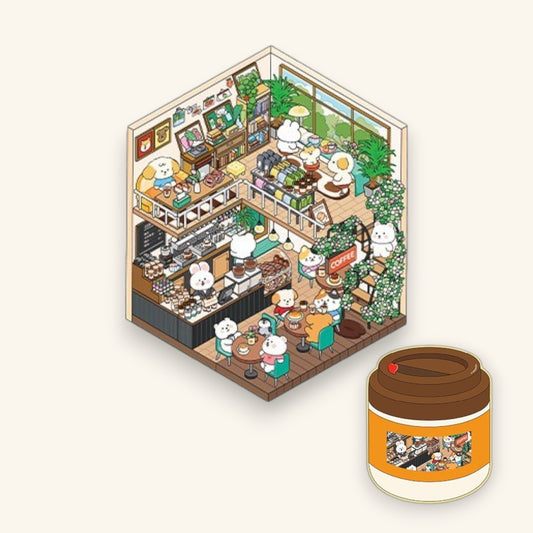 Morning Coffee Shop DIY 3D Scene Sticker