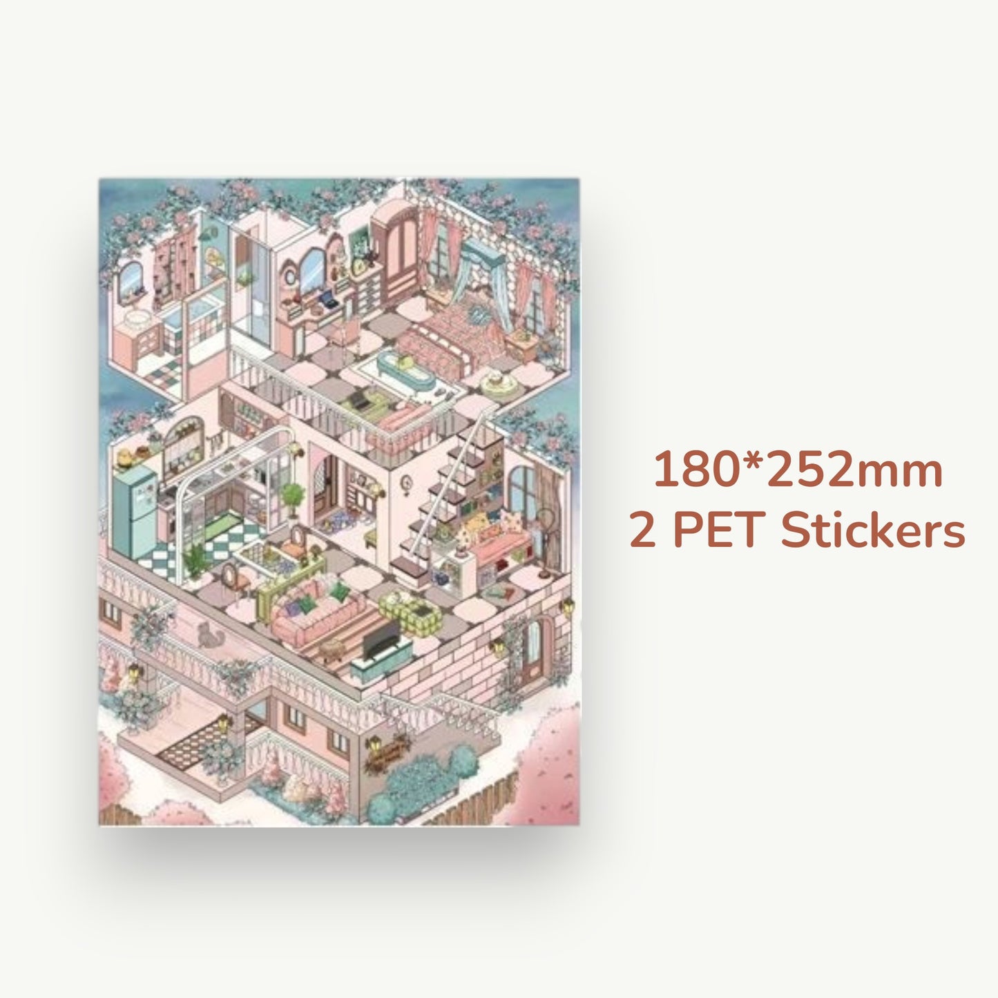 Dreamy House Scene Sticker - 4 Styles