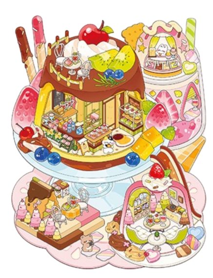 Restaurant & Dessert Store Series DIY 3D Scene Sticker - 3 Scenes