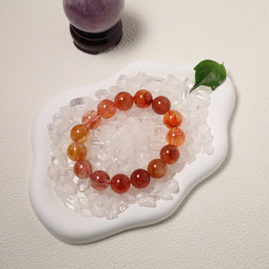 Red Gum Flower Quartz Bracelet