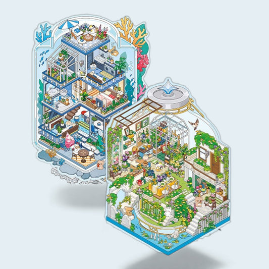 Restaurant & House DIY 3D Scene Sticker - 2 Scenes