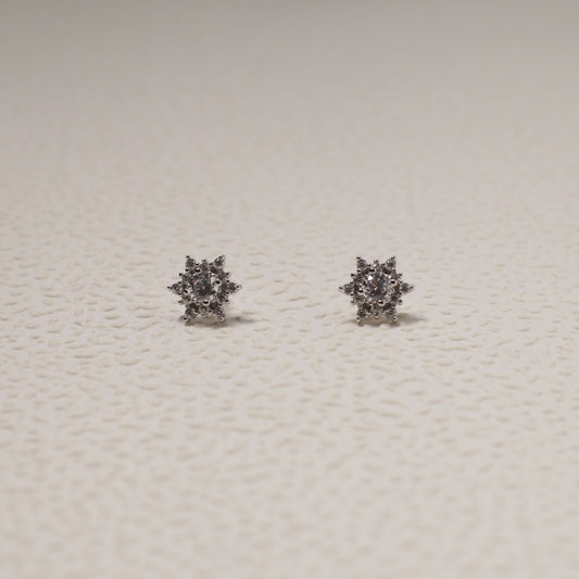 Sterling Silver Christmas Snowflake Stud Earrings
