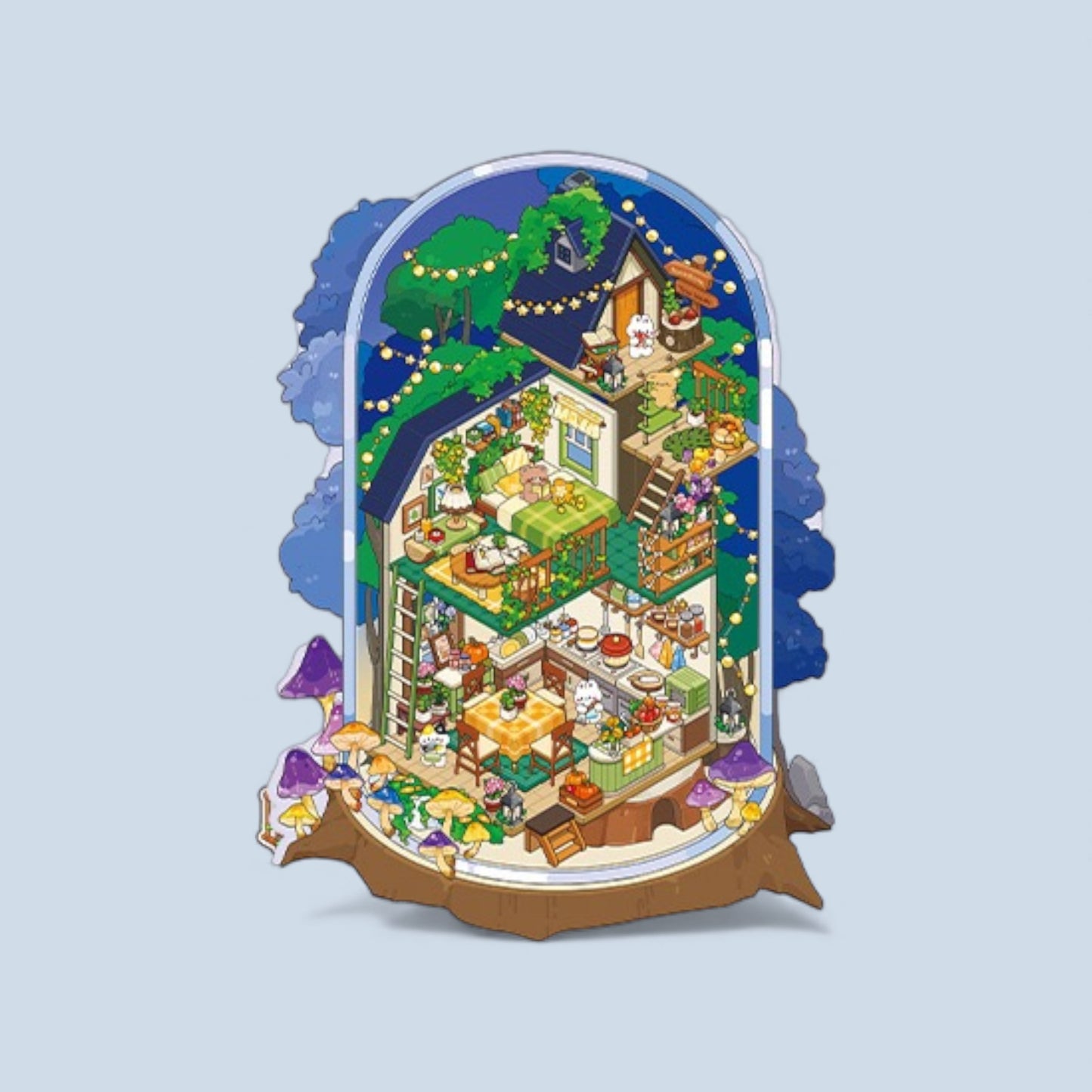 Starry Tree House DIY 3D Scene Sticker