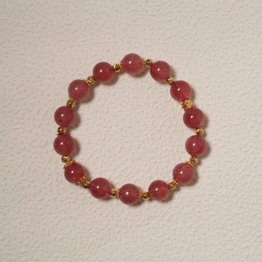 Sterling Silver DIY Strawberry Quartz Bracelet